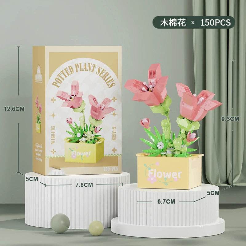 Premium Building Block Kit Flower Bouquet 3D DIY Home Decor - ToylandEU