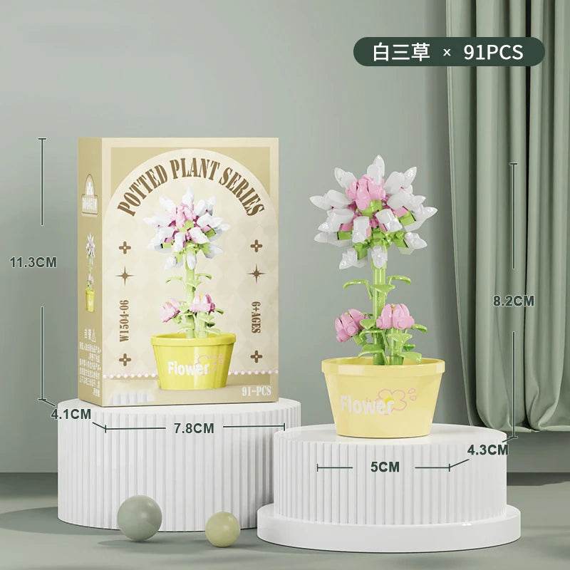 Premium Building Block Kit Flower Bouquet 3D DIY Home Decor - ToylandEU