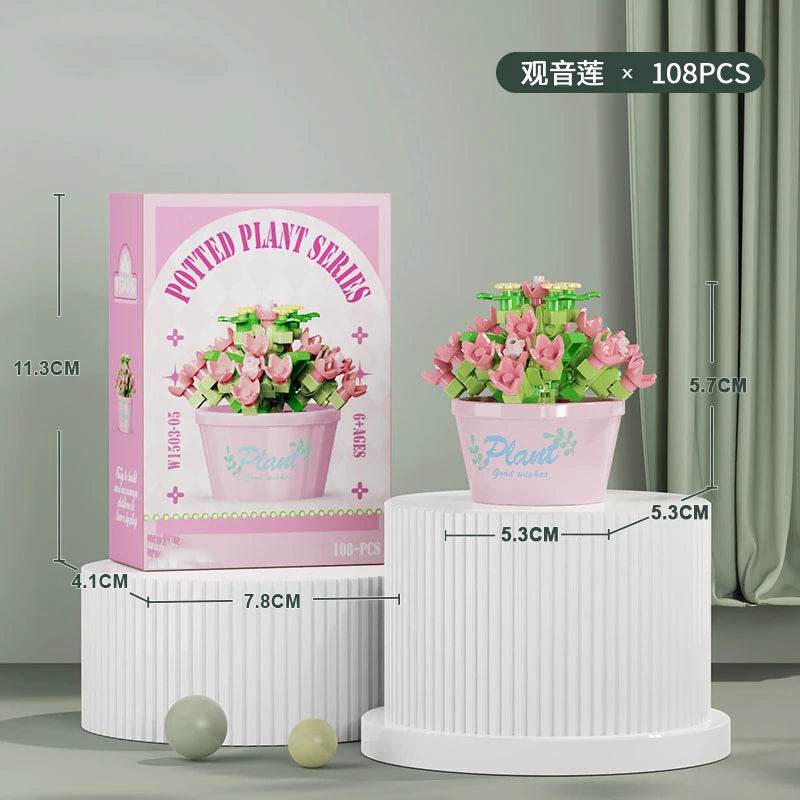Premium Building Block Kit Flower Bouquet 3D DIY Home Decor - ToylandEU