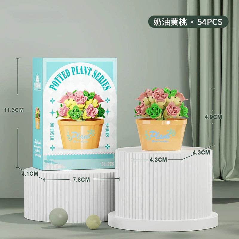 Premium Building Block Kit Flower Bouquet 3D DIY Home Decor - ToylandEU