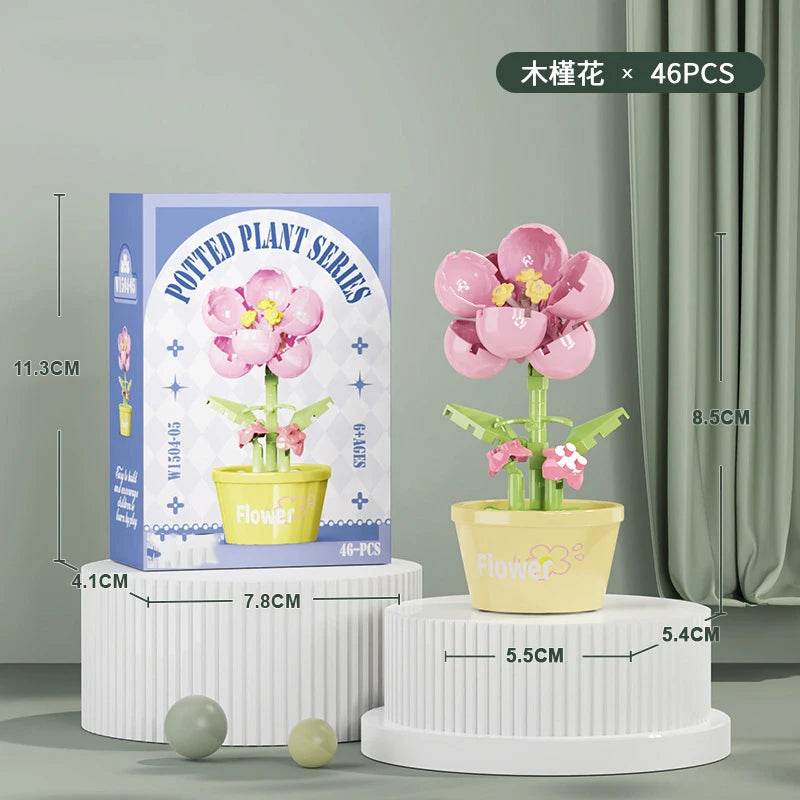 Premium Building Block Kit Flower Bouquet 3D DIY Home Decor - ToylandEU