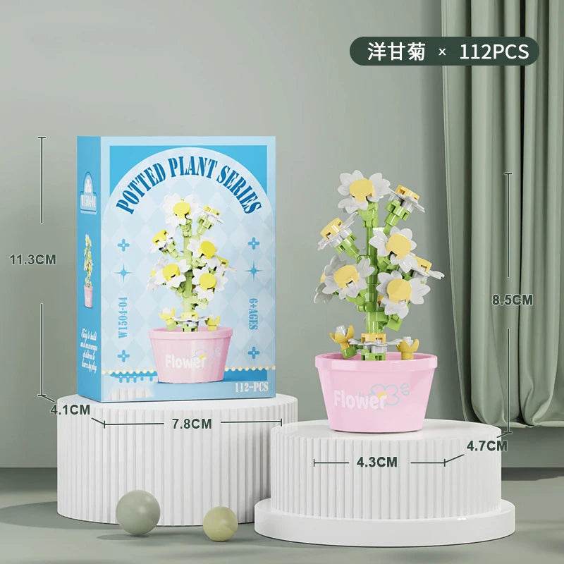 Premium Building Block Kit Flower Bouquet 3D DIY Home Decor - ToylandEU