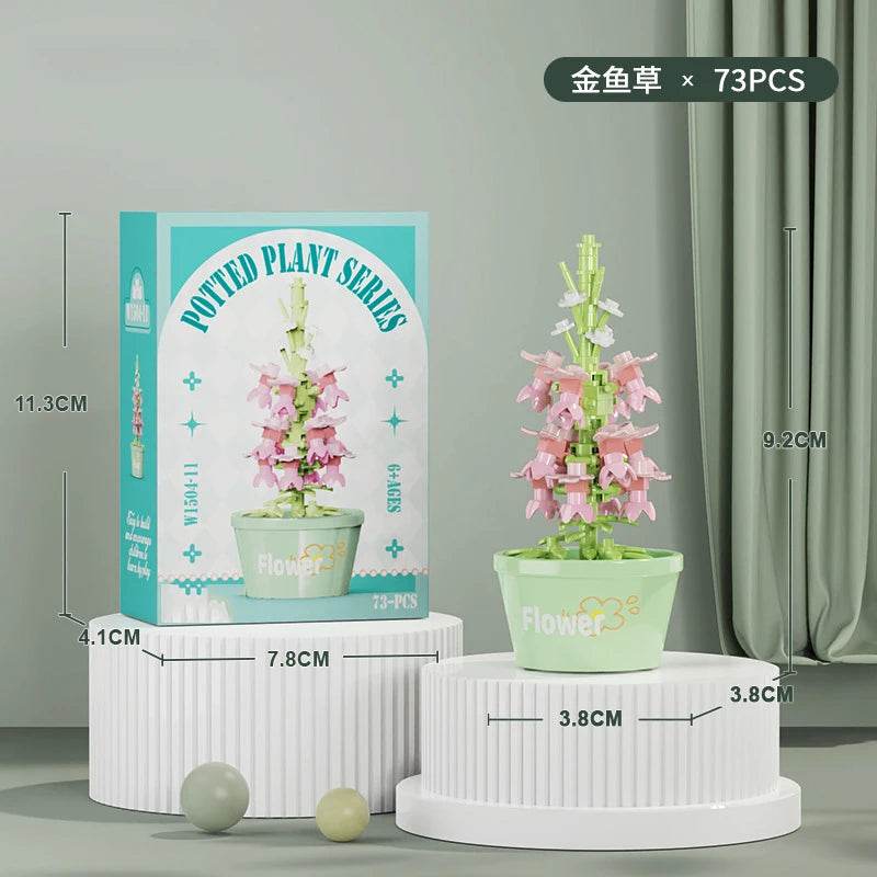 Premium Building Block Kit Flower Bouquet 3D DIY Home Decor - ToylandEU