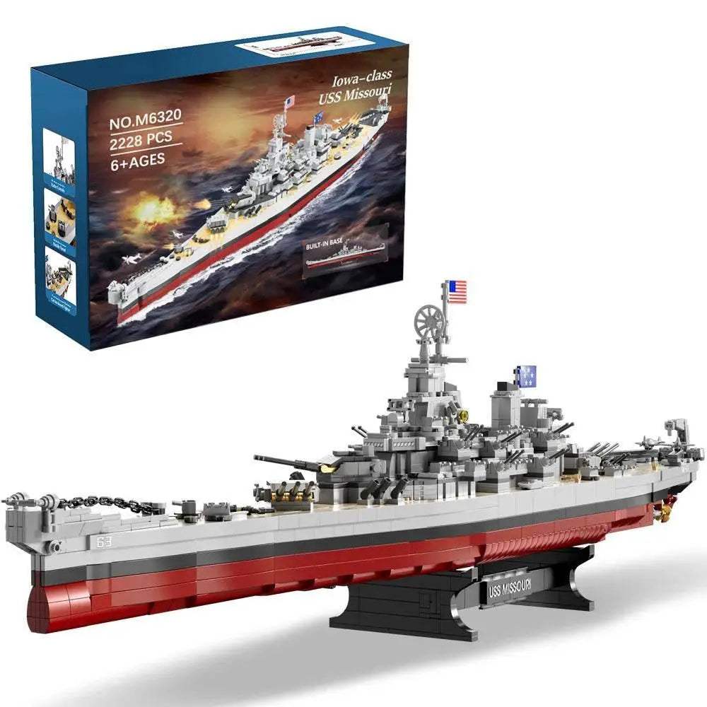 Premium Building Block Kit for USS Missouri Battleship Model with 2228 Pieces for Adult Collectors and Enthusiasts - ToylandEU
