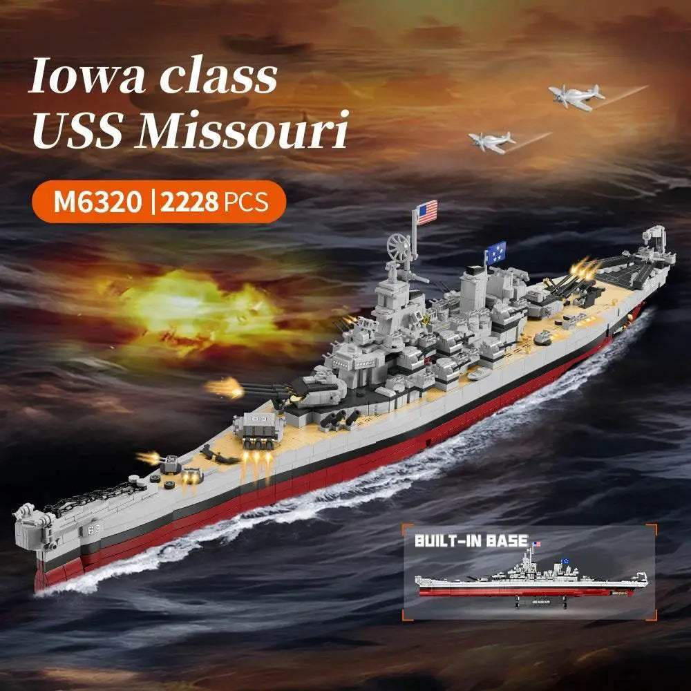 Premium Building Block Kit for USS Missouri Battleship Model with 2228 Pieces for Adult Collectors and Enthusiasts - ToylandEU