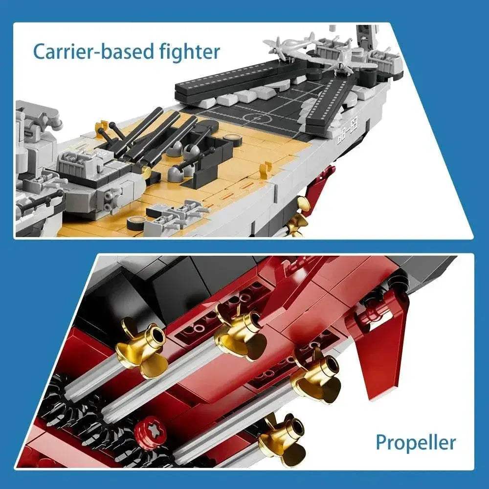 Premium Building Block Kit for USS Missouri Battleship Model with 2228 Pieces for Adult Collectors and Enthusiasts - ToylandEU