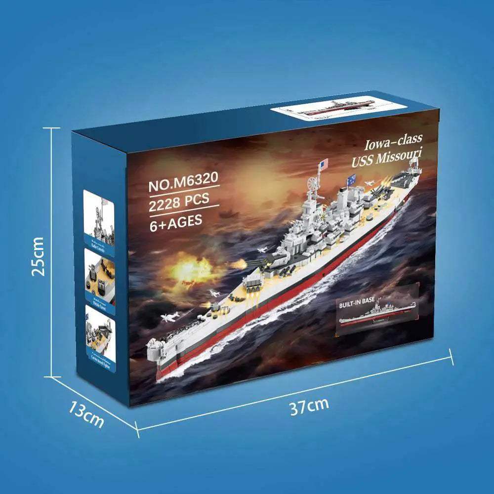 Premium Building Block Kit for USS Missouri Battleship Model with 2228 Pieces for Adult Collectors and Enthusiasts - ToylandEU