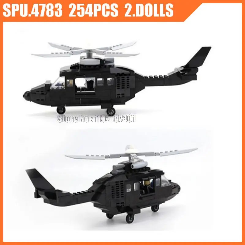 Premium Building Block Set 254 Piece Police Swat Helicopter Soldiers Military Army Kit For Boys And Girls - ToylandEU