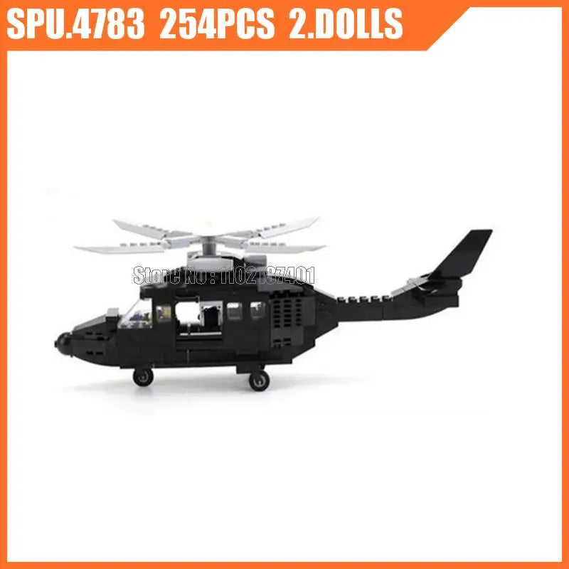 Premium Building Block Set 254 Piece Police Swat Helicopter Soldiers Military Army Kit For Boys And Girls - ToylandEU