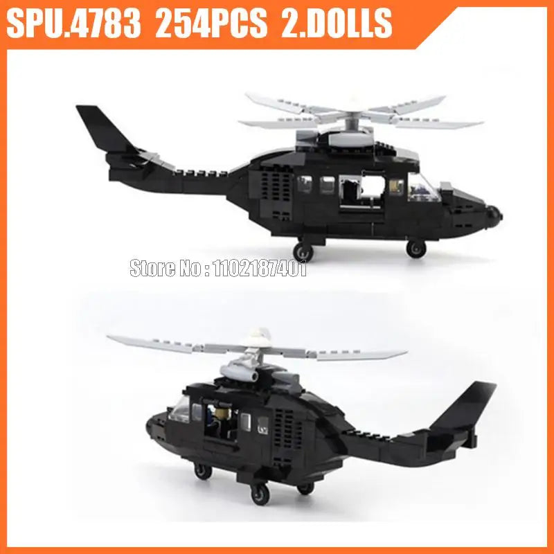 Premium Building Block Set 254 Piece Police Swat Helicopter Soldiers Military Army Kit For Boys And Girls - ToylandEU