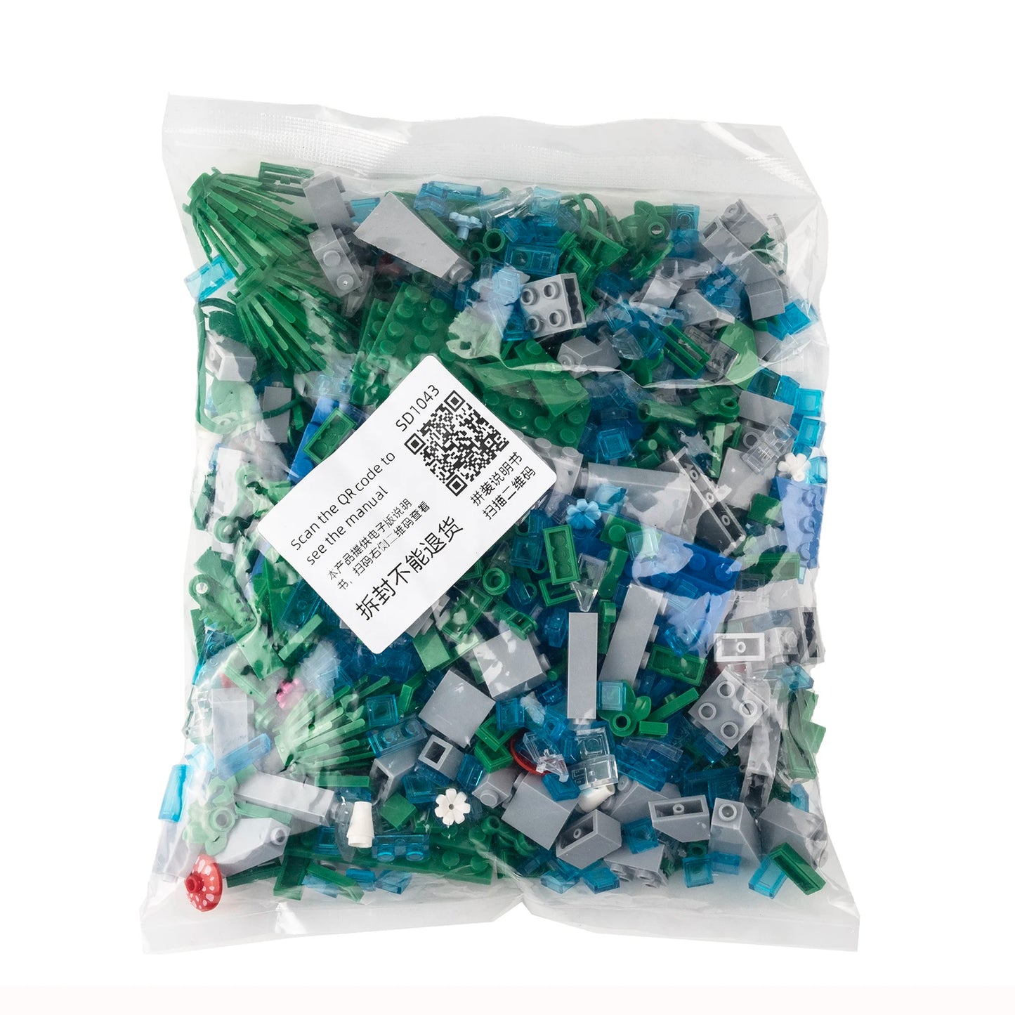 Premium Building Block Set 647Pcs MOC Waterfall Scene With Pond And Mushroom Flowers Educational Gift For Kids - ToylandEU