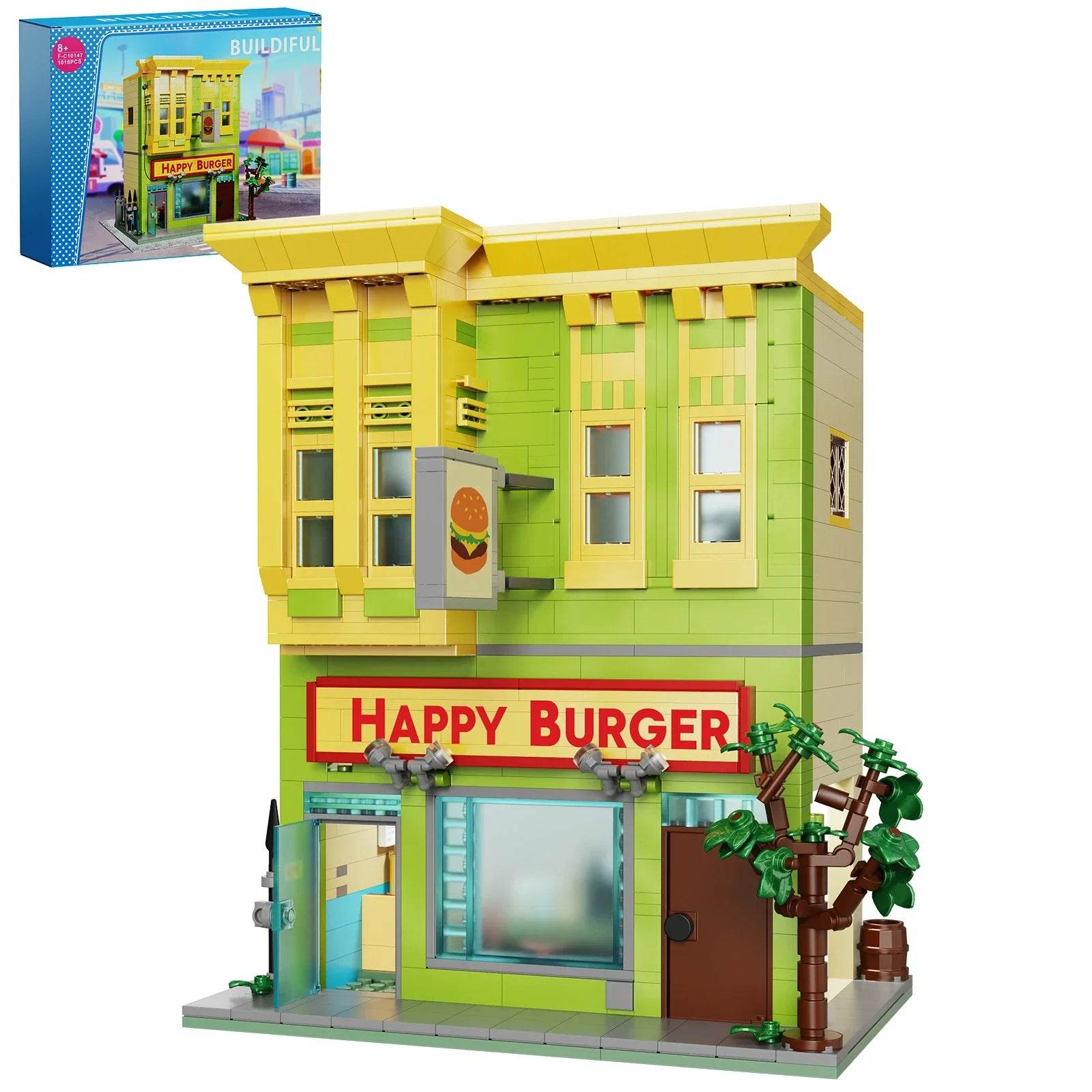Premium Building Block Set Burgers Store Model for Kids - ToylandEU