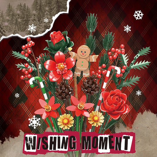 Premium Building Block Set Christmas Gingerbread Man Bouquet 865 Pieces For Kids And Adults - ToylandEU