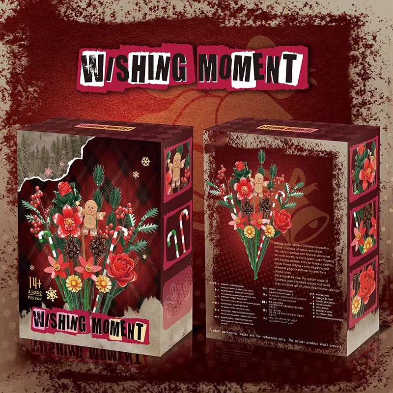 Premium Building Block Set Christmas Gingerbread Man Bouquet 865 Pieces For Kids And Adults - ToylandEU