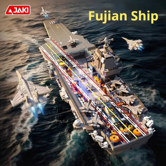 Premium Building Block Set Dual Size Blocks Aircraft Carrier Battleship Model For Boys - ToylandEU