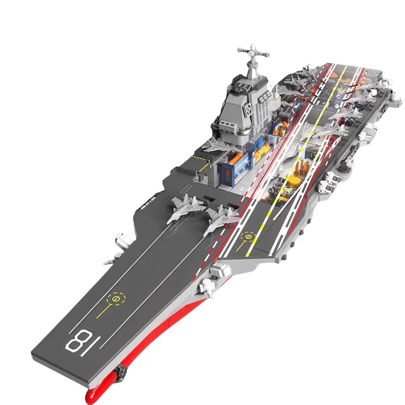 Premium Building Block Set Dual Size Blocks Aircraft Carrier Battleship Model For Boys - ToylandEU
