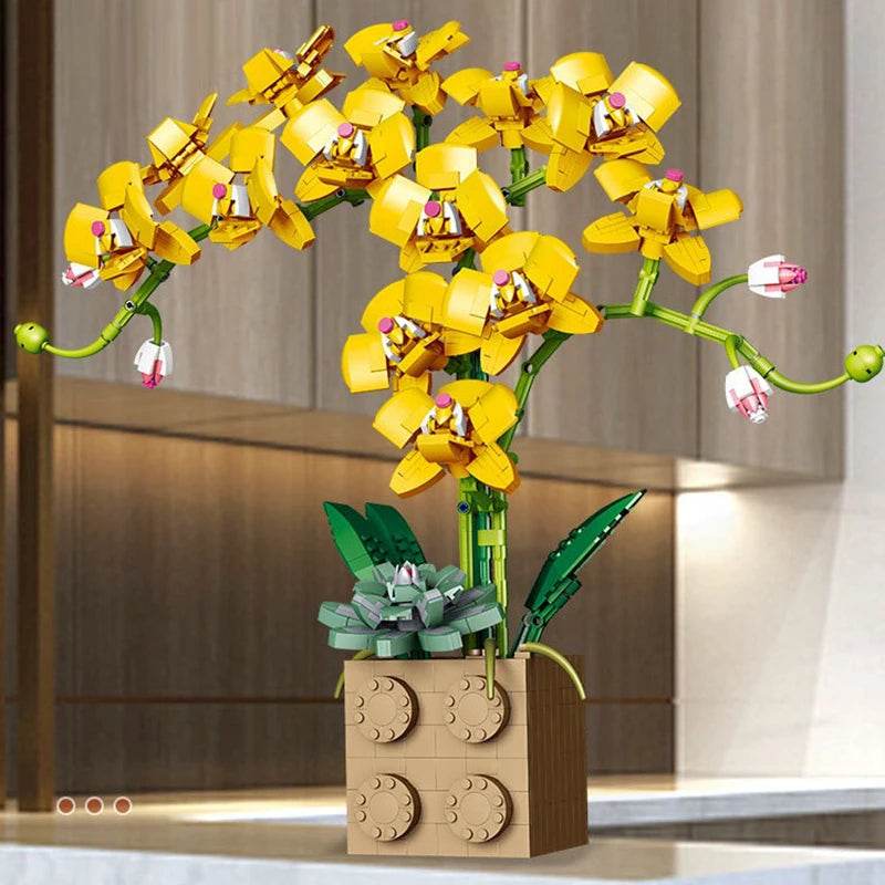 Premium Building Block Set Eternal Orchid Flower Gift - ToylandEU