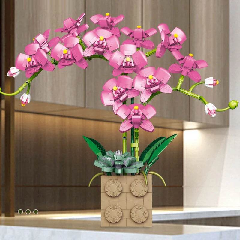Premium Building Block Set Eternal Orchid Flower Gift - ToylandEU