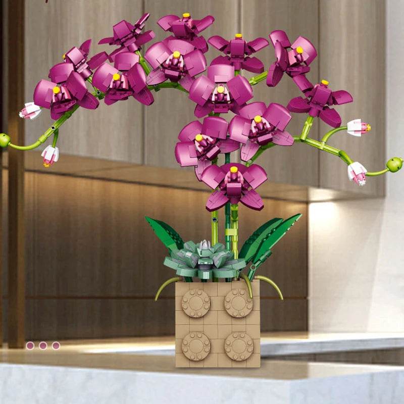 Premium Building Block Set Eternal Orchid Flower Gift - ToylandEU