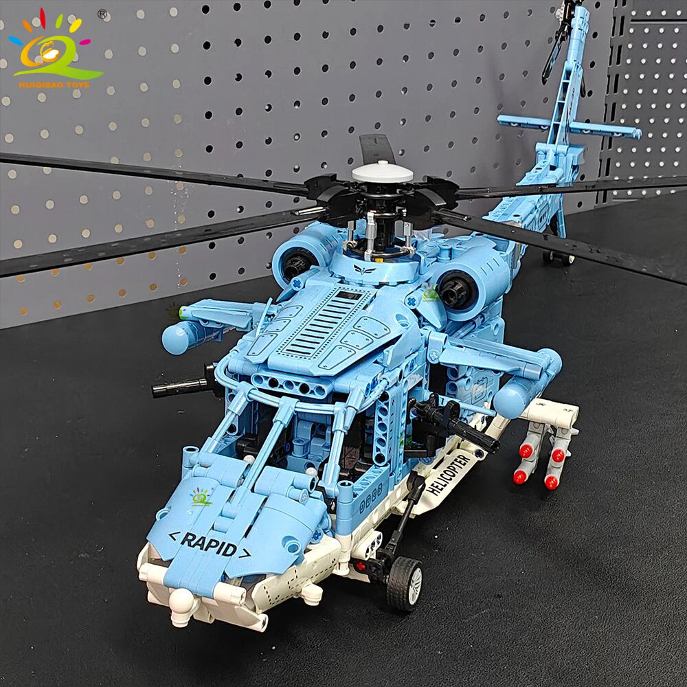 Premium Building Block Set For Children 1389 Piece WW2 Military Helicopter Gunship Compatible With Lego - ToylandEU