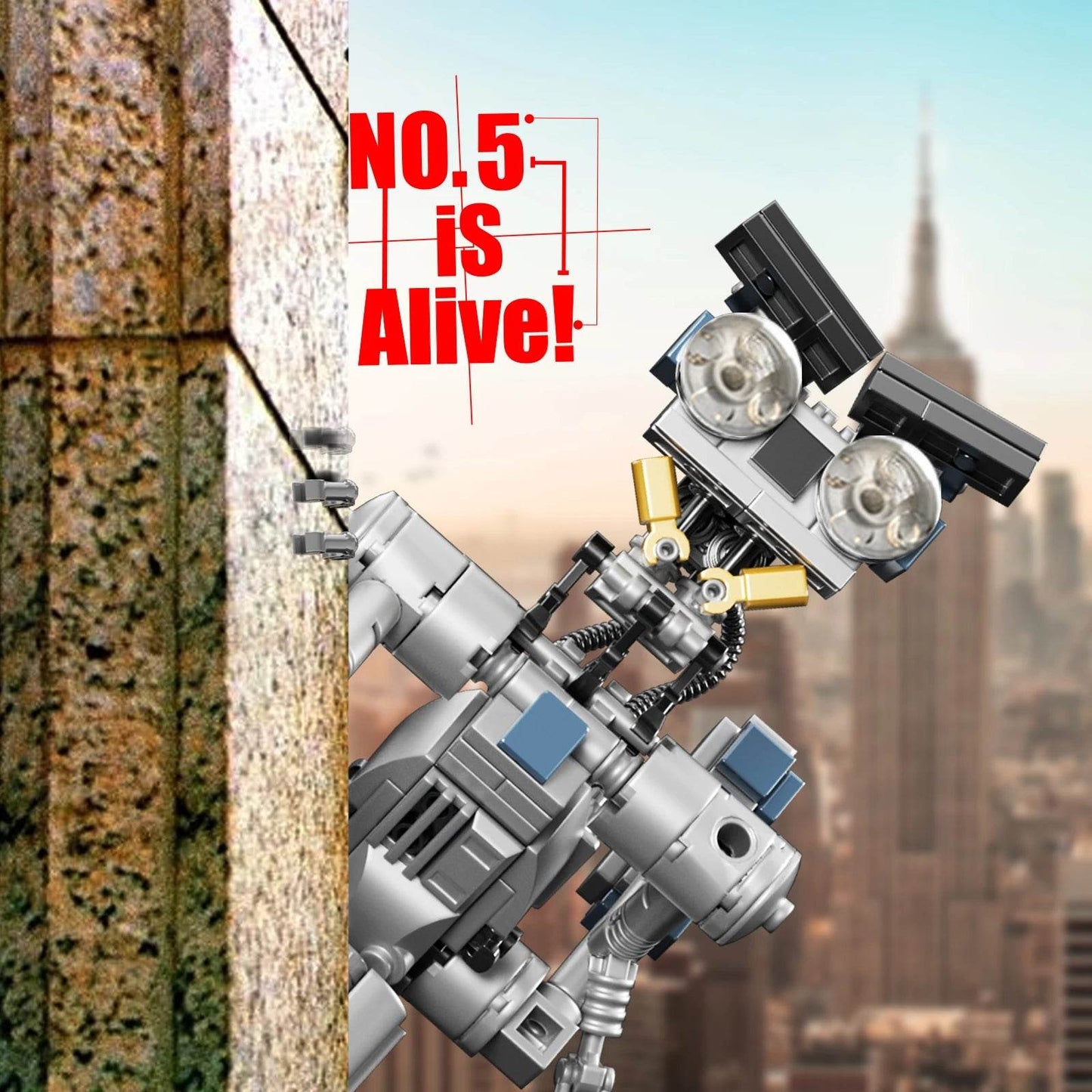 Premium Building Block Set Johnny 5 Mech Shorted Circuit Model For Children Ages 6 And Up - ToylandEU