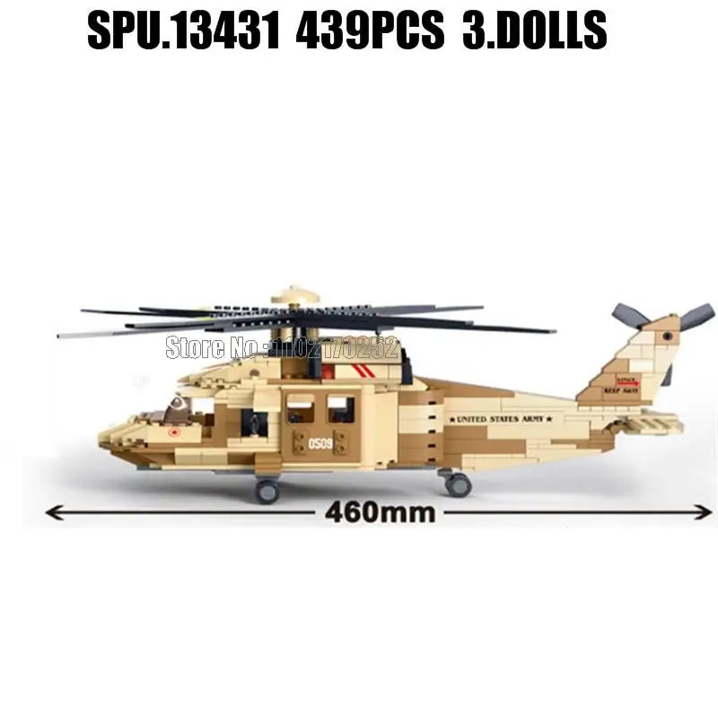 Premium Building Block Set Lego Compatible Military Air Force Rescue Helicopter For Boys Ages 6 Years And Up - ToylandEU