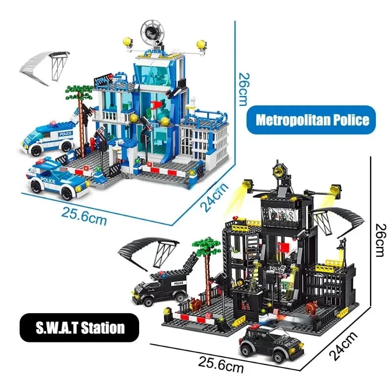 Premium Building Block Set Lego Compatible SWAT Police Station City Model For Kids - ToylandEU