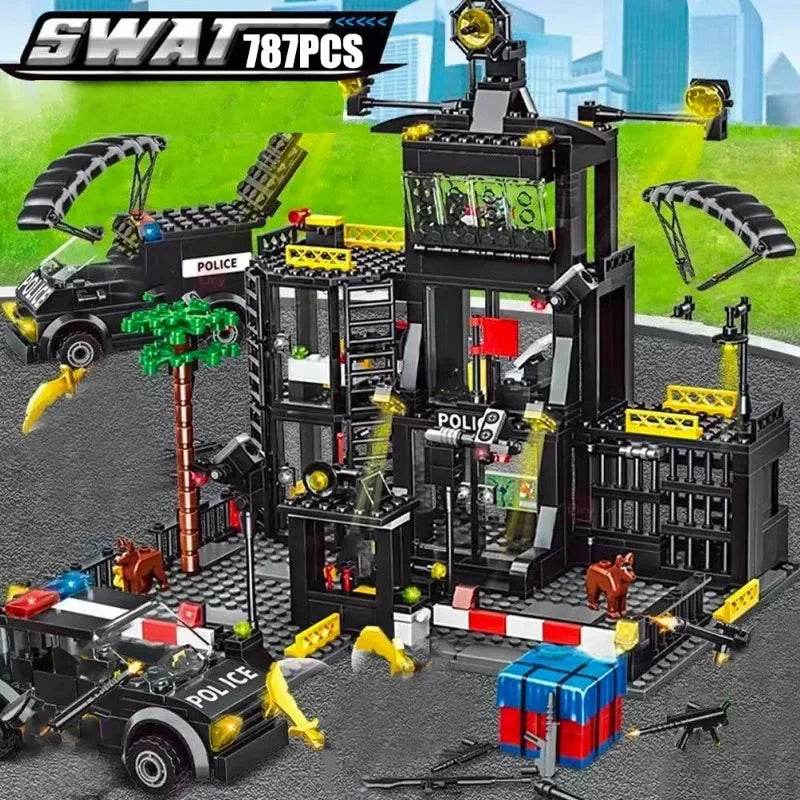 Premium Building Block Set Lego Compatible SWAT Police Station City Model For Kids - ToylandEU