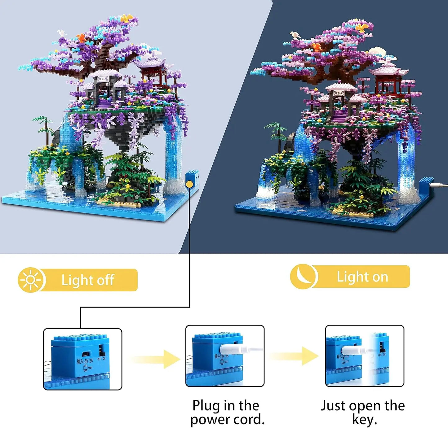 Premium Building Block Set Peach Blossom Pond Fairy Pavilion With Chinese Architecture For Adults - ToylandEU