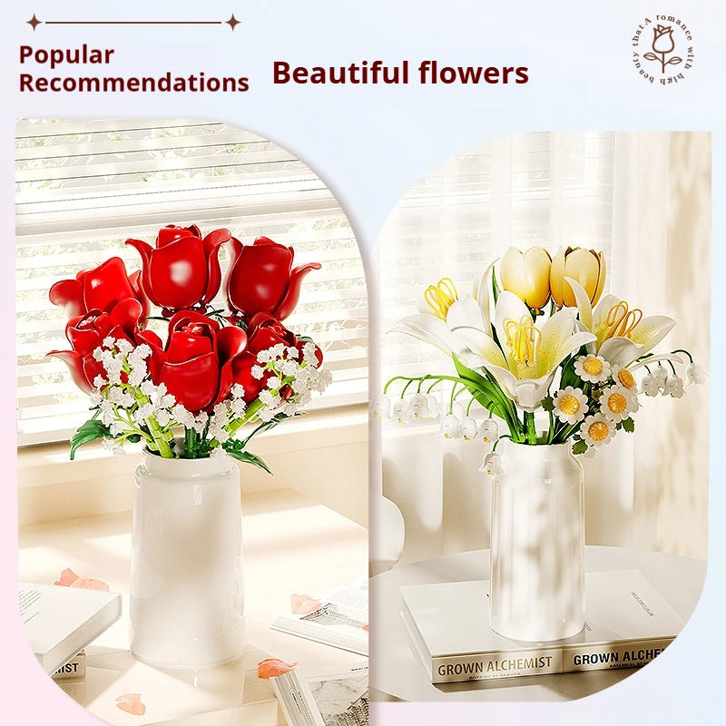 Premium Building Block Set Romantic Flower Bouquet For Girls And Ladies DIY Gift - ToylandEU