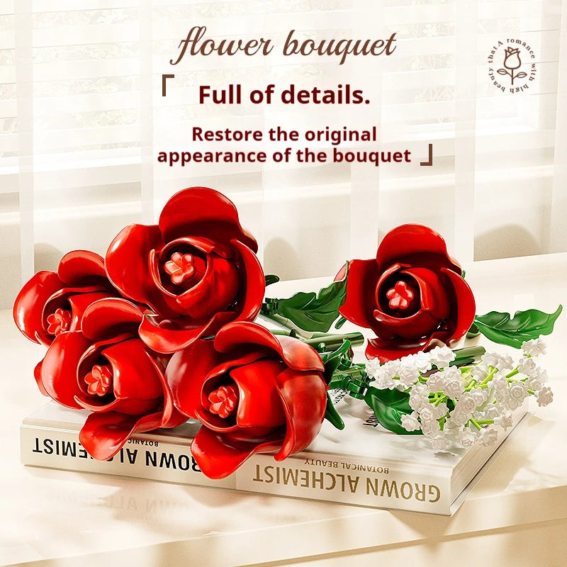 Premium Building Block Set Romantic Flower Bouquet For Girls And Ladies DIY Gift - ToylandEU