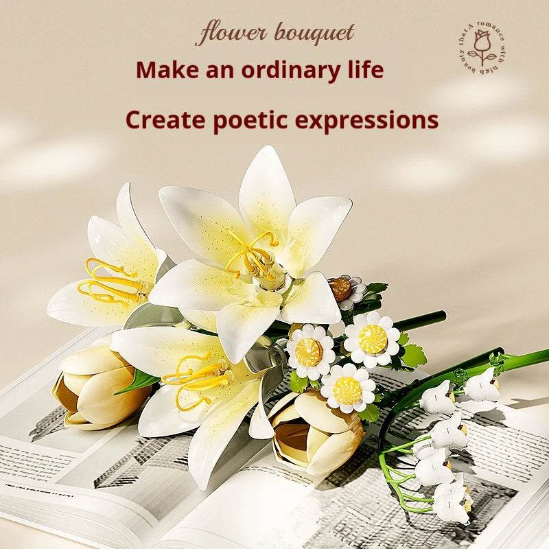 Premium Building Block Set Romantic Flower Bouquet For Girls And Ladies DIY Gift - ToylandEU
