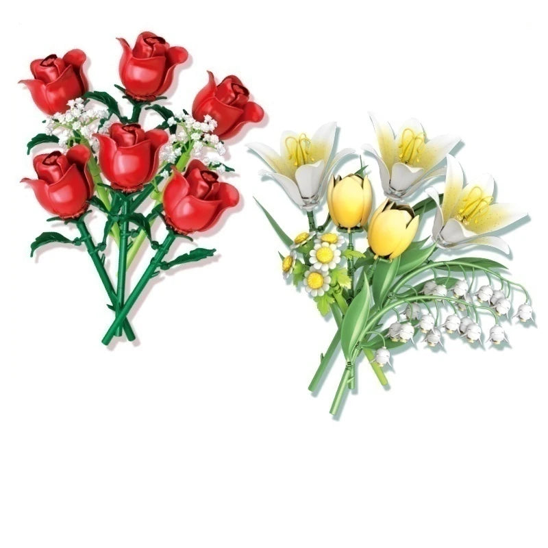 Premium Building Block Set Romantic Flower Bouquet For Girls And Ladies DIY Gift - ToylandEU