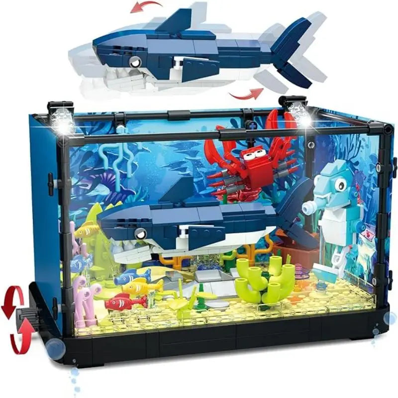 Premium Building Block Sets Fish Tank Compatible Lighting Aquarium Marine Life And Succulent STEM Toy For Adults - ToylandEU
