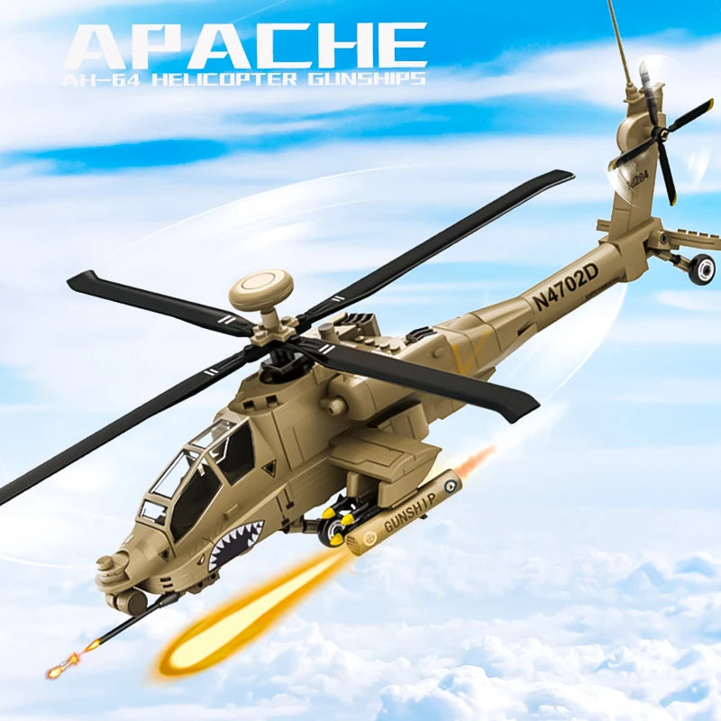 Premium Building Block Toy Lego Compatible Armed Apache Helicopter For Kids And Boys - ToylandEU
