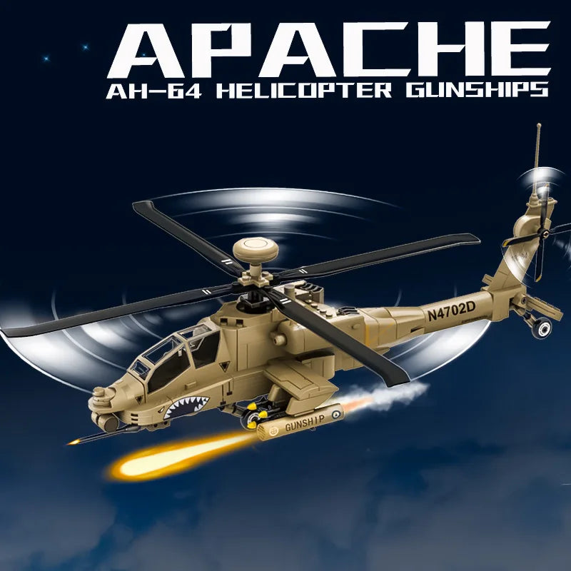 Premium Building Block Toy Lego Compatible Armed Apache Helicopter For Kids And Boys - ToylandEU