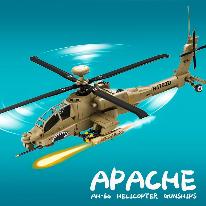 Premium Building Block Toy Lego Compatible Armed Apache Helicopter For Kids And Boys - ToylandEU