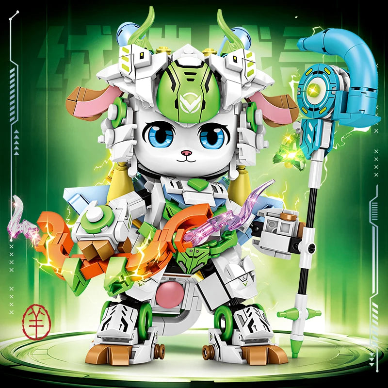 Premium Building Blocks 12 In 1 Articulated Panda And Zodiac Animals For Birthday And Christmas Gifts - ToylandEU