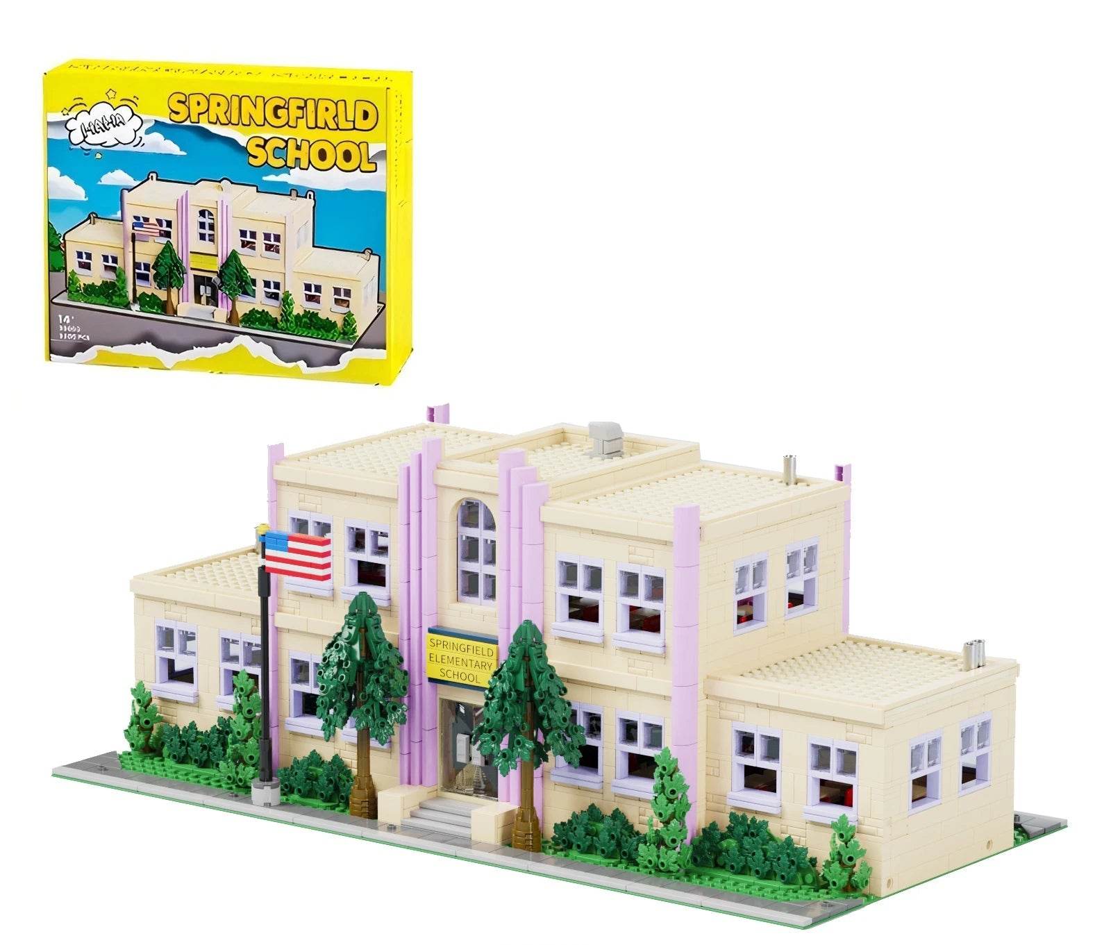 Premium Building Blocks 3500 Pcs 8 Figures For Kids Springfield School - ToylandEU