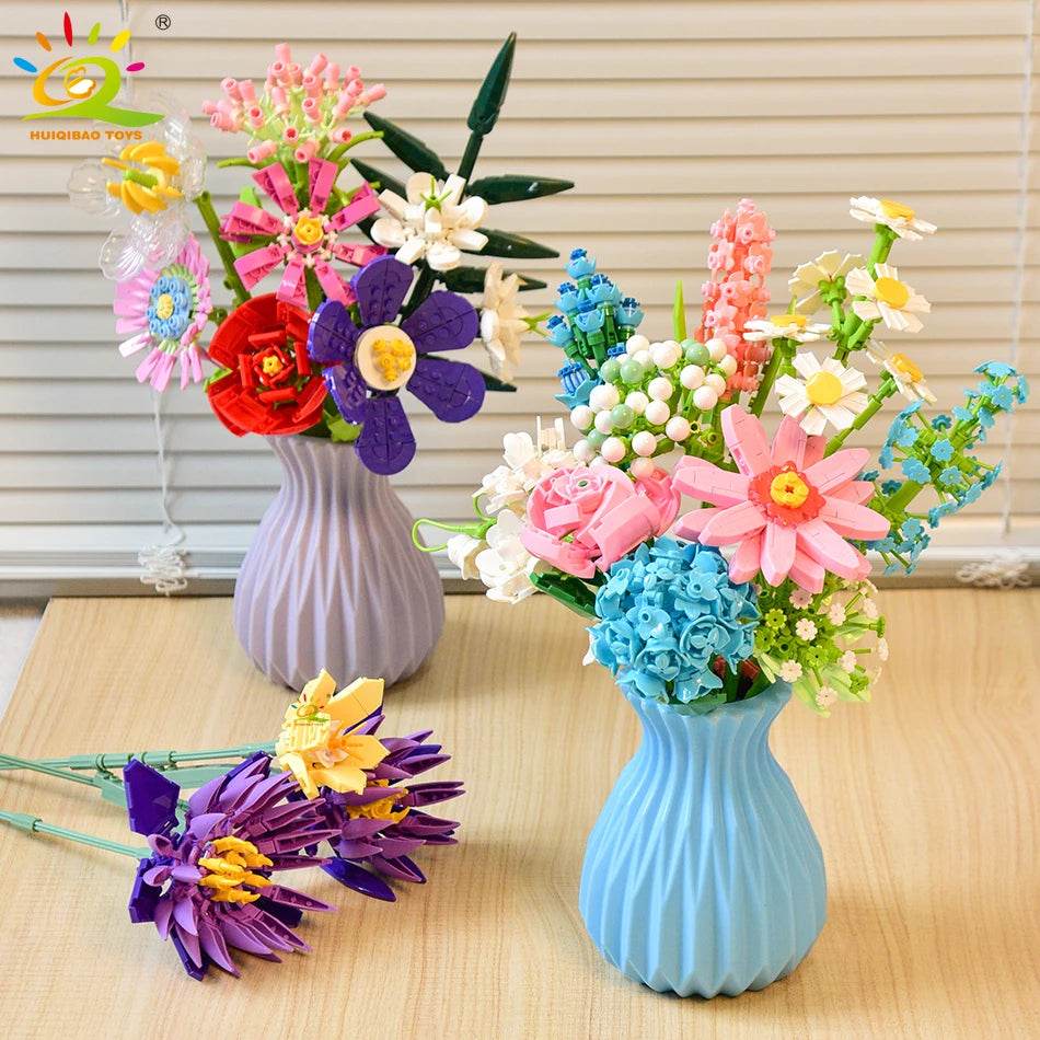 Premium Building Blocks 3D Bouquet Sunflower Rose For Kids - ToylandEU