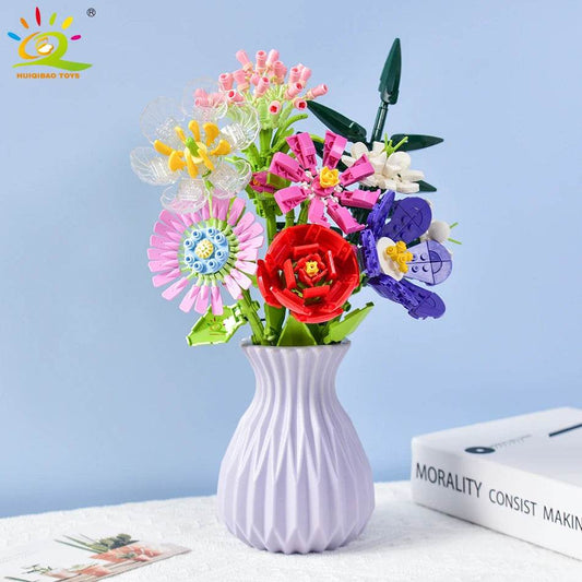 Premium Building Blocks 3D Bouquet Sunflower Rose For Kids - ToylandEU
