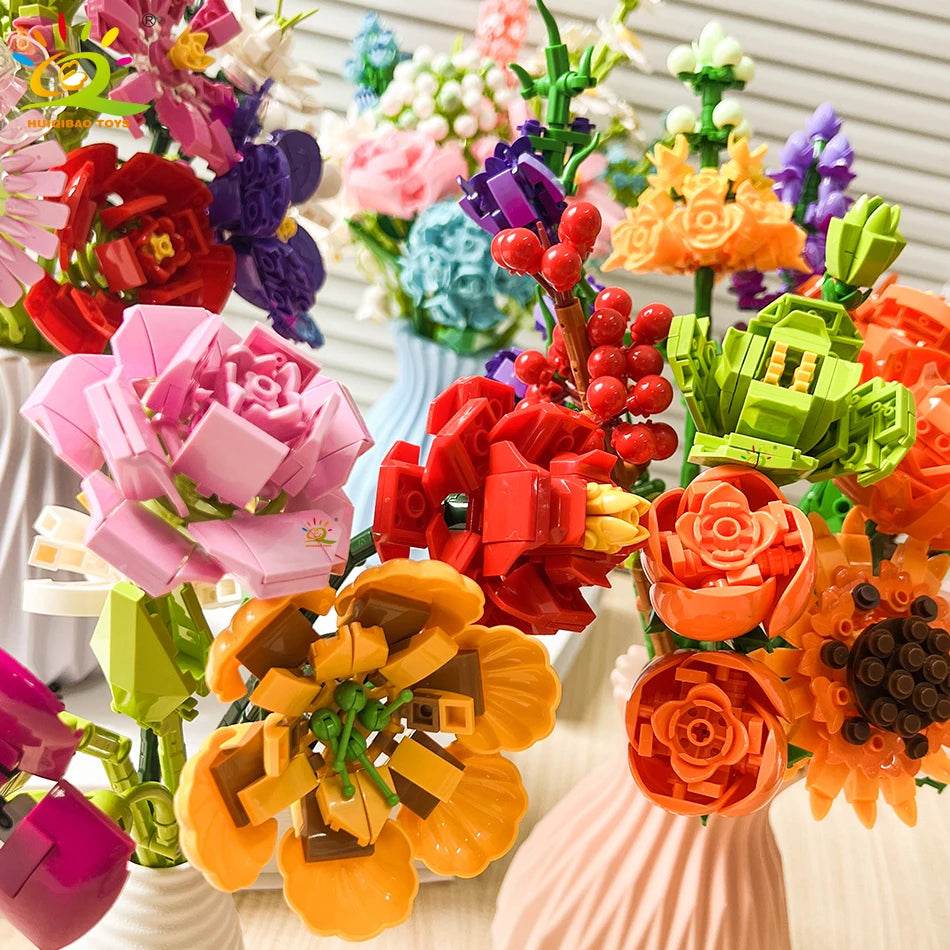 Premium Building Blocks 3D Bouquet Sunflower Rose For Kids - ToylandEU