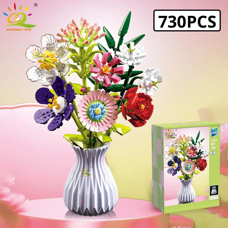Premium Building Blocks 3D Bouquet Sunflower Rose For Kids - ToylandEU