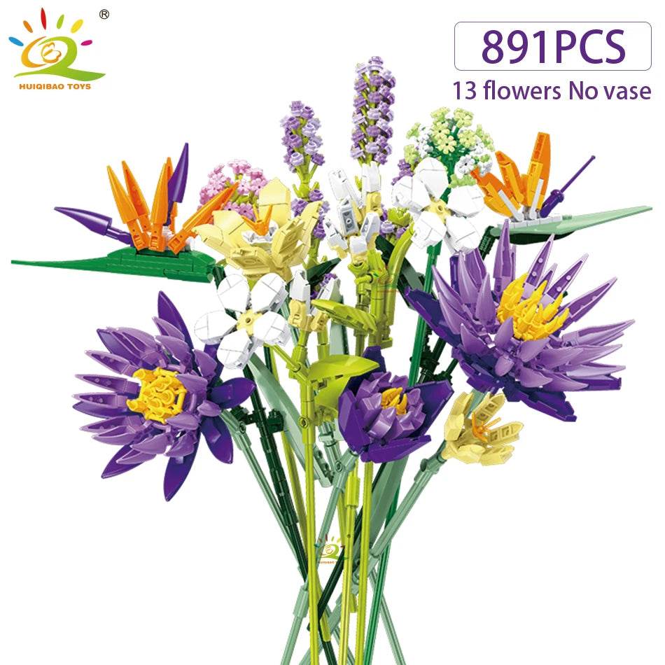 Premium Building Blocks 3D Bouquet Sunflower Rose For Kids - ToylandEU