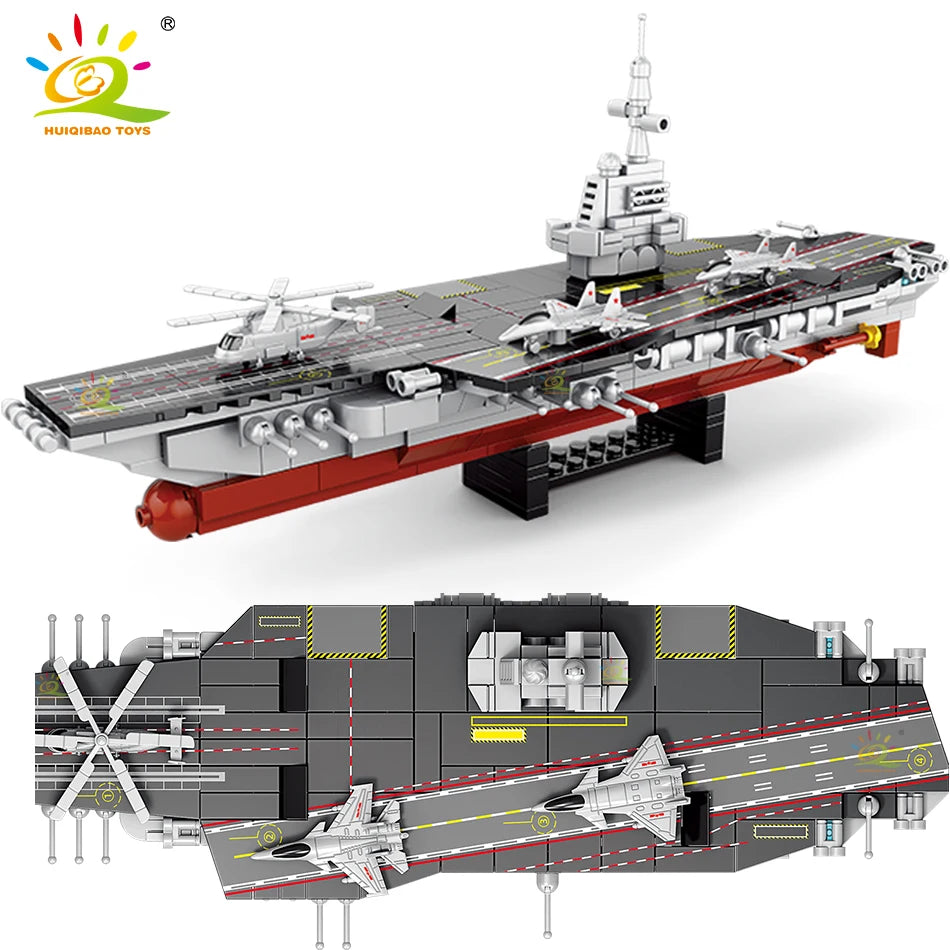 Premium Building Blocks 8 In 1 Military Ship Aircraft Cruiser Construction Set Lego Compatible Gift For Children - ToylandEU
