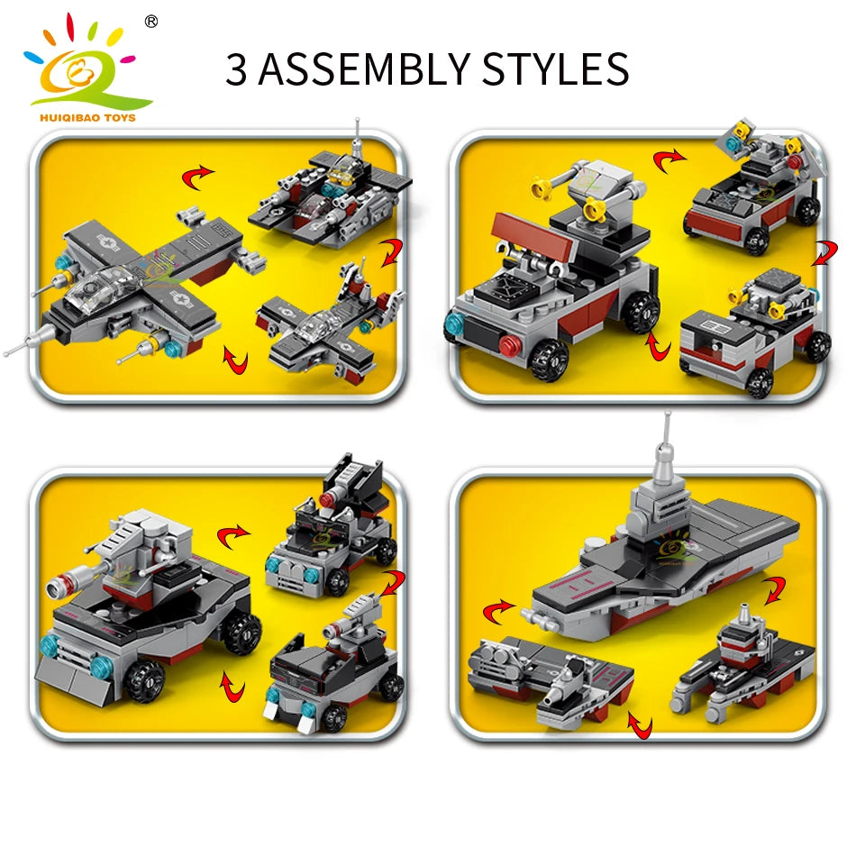 Premium Building Blocks 8 In 1 Military Ship Aircraft Cruiser Construction Set Lego Compatible Gift For Children - ToylandEU