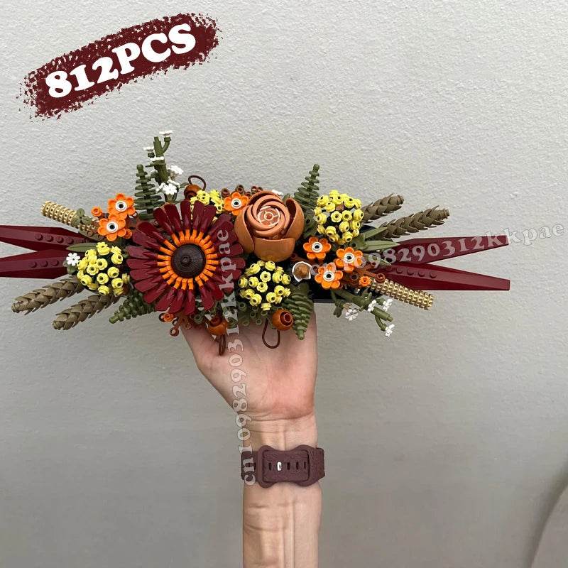 Premium Building Blocks Artificial Dried Flowers Home Decor - ToylandEU