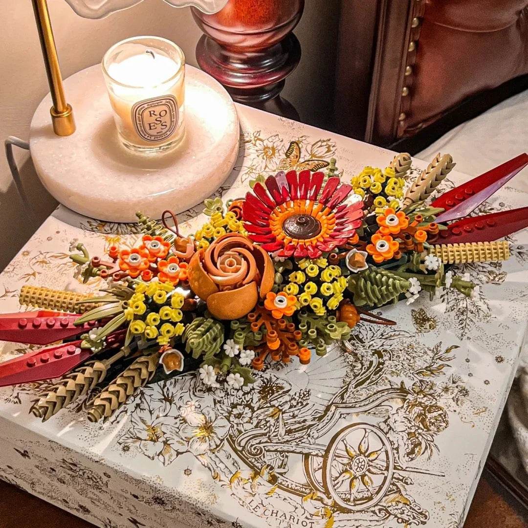 Premium Building Blocks Artificial Dried Flowers Home Decor - ToylandEU