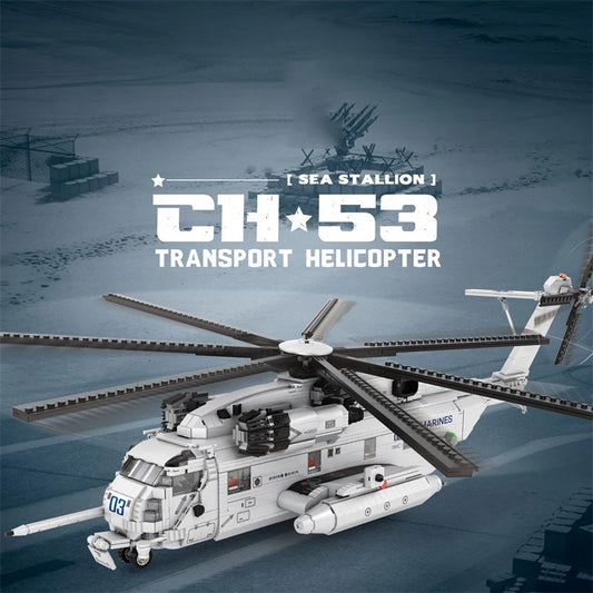 Premium Building Blocks CH53E Transport Helicopter Model Lego Compatible For Kids And Military Enthusiasts - ToylandEU