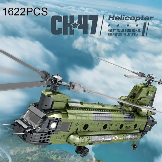 Premium Building Blocks Chinook CH47 Transport Plane 1622Pcs Military Armed Helicopter Model For Kids Gift - ToylandEU